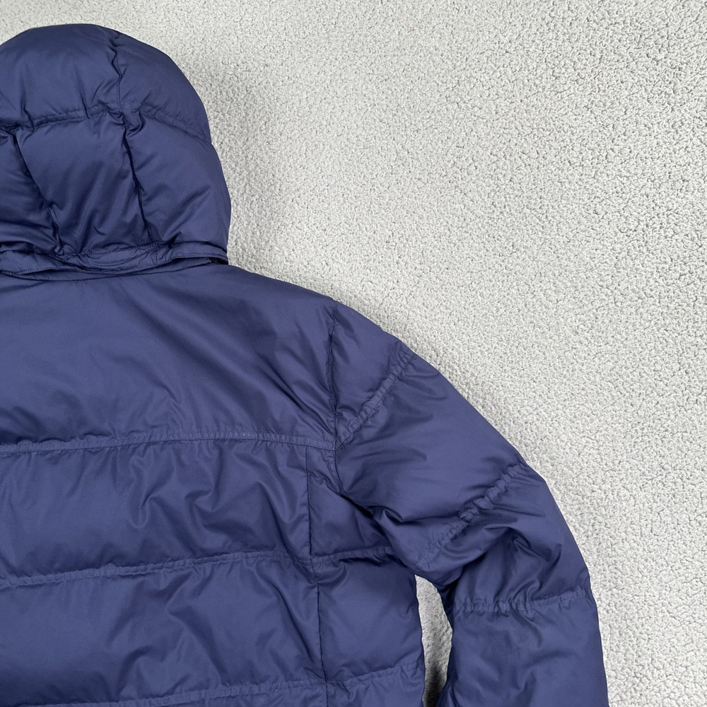 LL Bean Puffer Downtek Jacket Men Medium Reg Blue Removable Hood Pertex 295958 - Picture 14 of 16